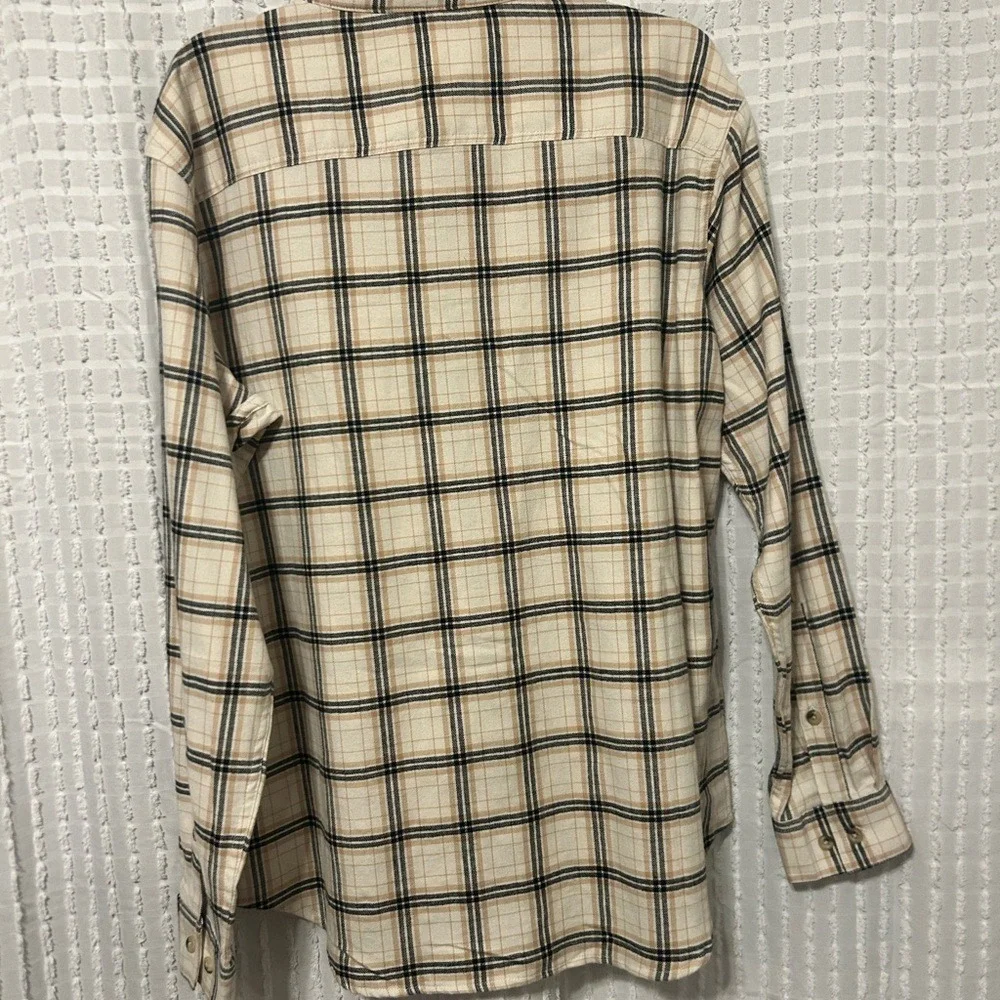 Columbia Cornell Woods Flannel Long Sleeve Shirt Mens Large Tan Plaid AM1523-192 - Picture 4 of 7